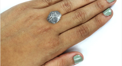 19.41 CT Rough Shape Natural Diamond Grey (Salt And Pepper) Color I3 Clarity (16.76 MM)