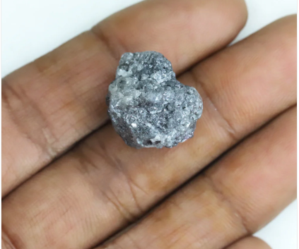 19.41 CT Rough Shape Natural Diamond Grey (Salt And Pepper) Color I3 Clarity (16.76 MM)
